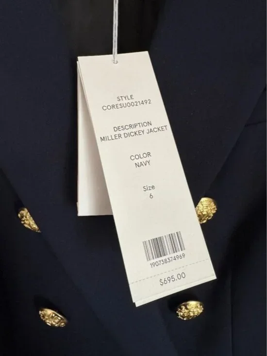 Veronica Beard Miller Dickey Jacket Navy Size 6 - Picture 3 of 4